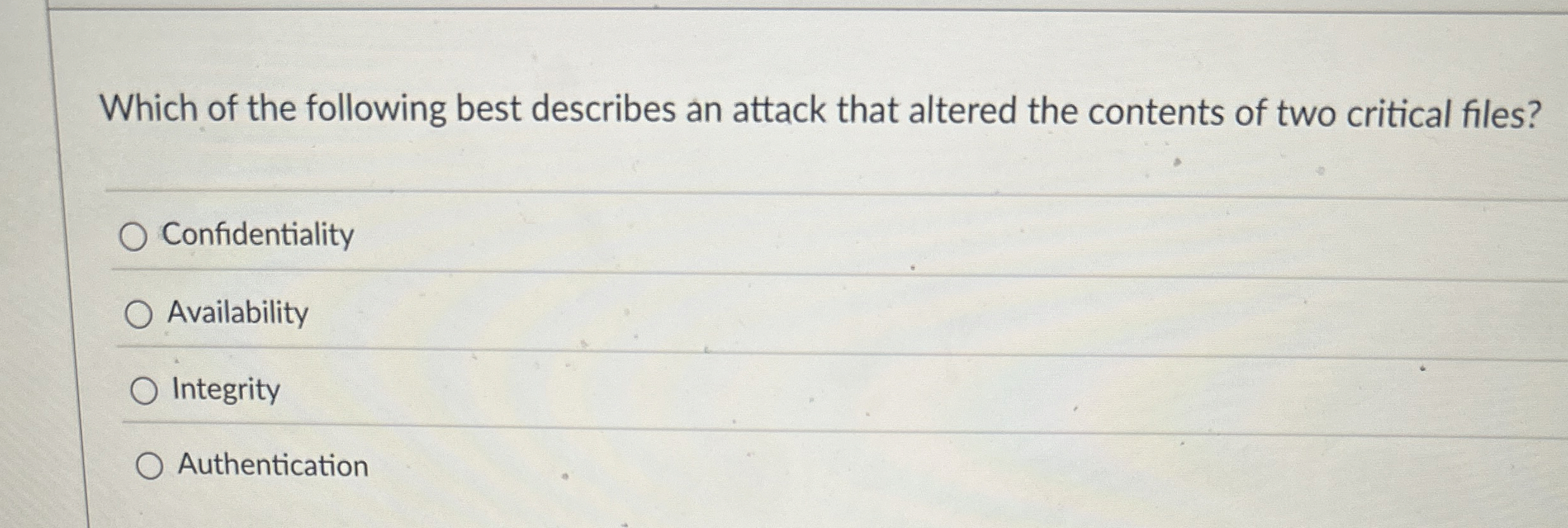 Which of the following best describes an attack