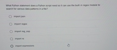 What Python statement does a Python script need