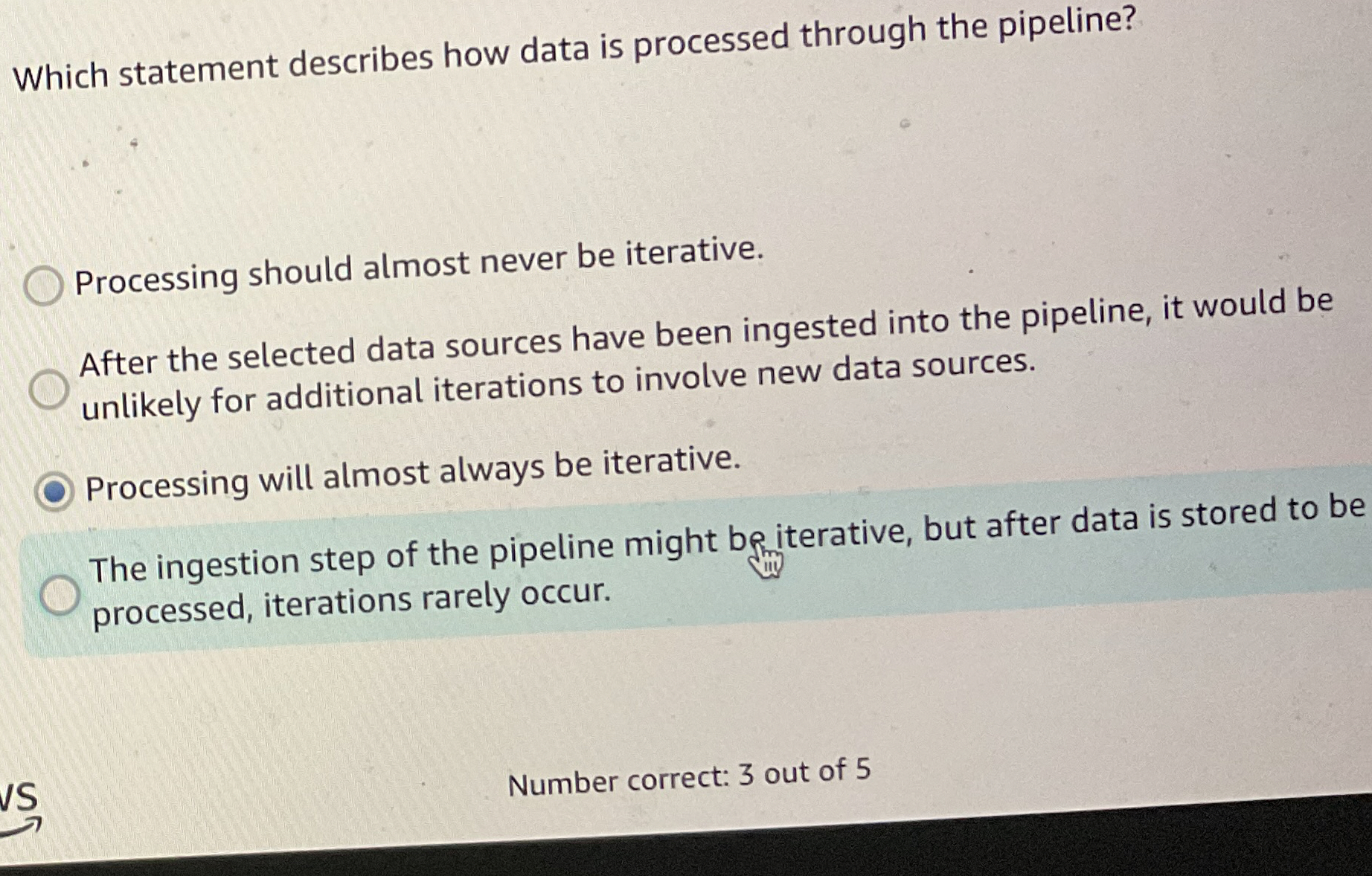Which statement describes how data is processed