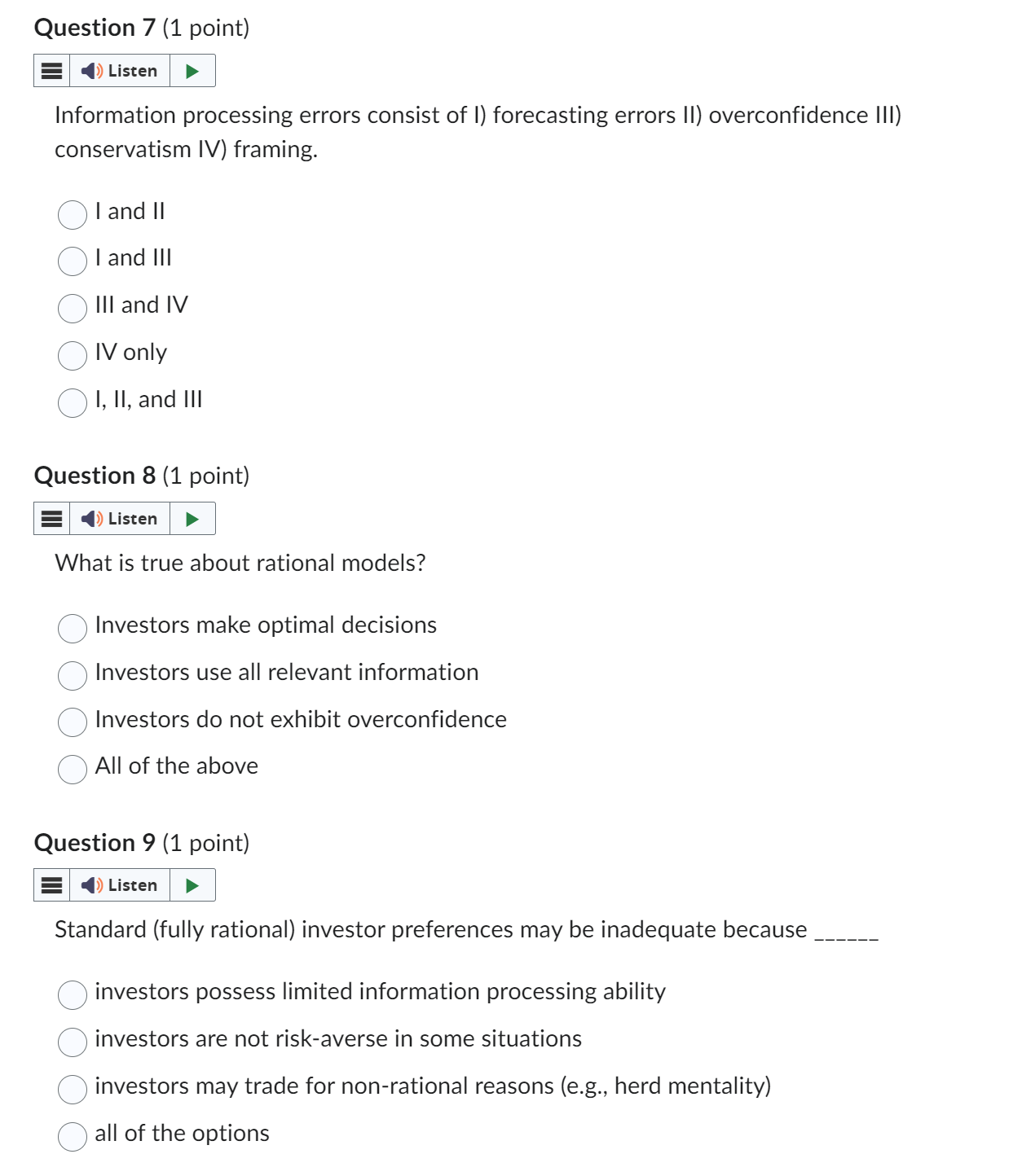 Question 7 (1 point) E III)Listen b l Information