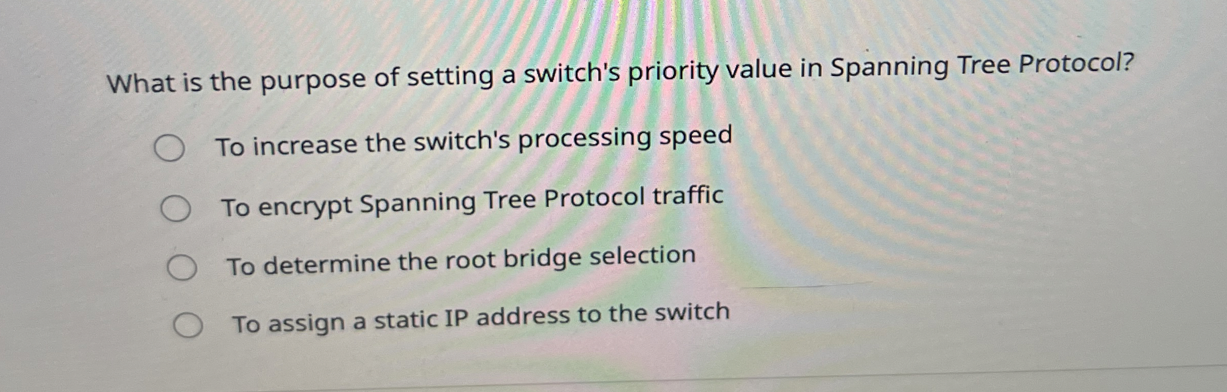 What is the purpose of setting a switch's