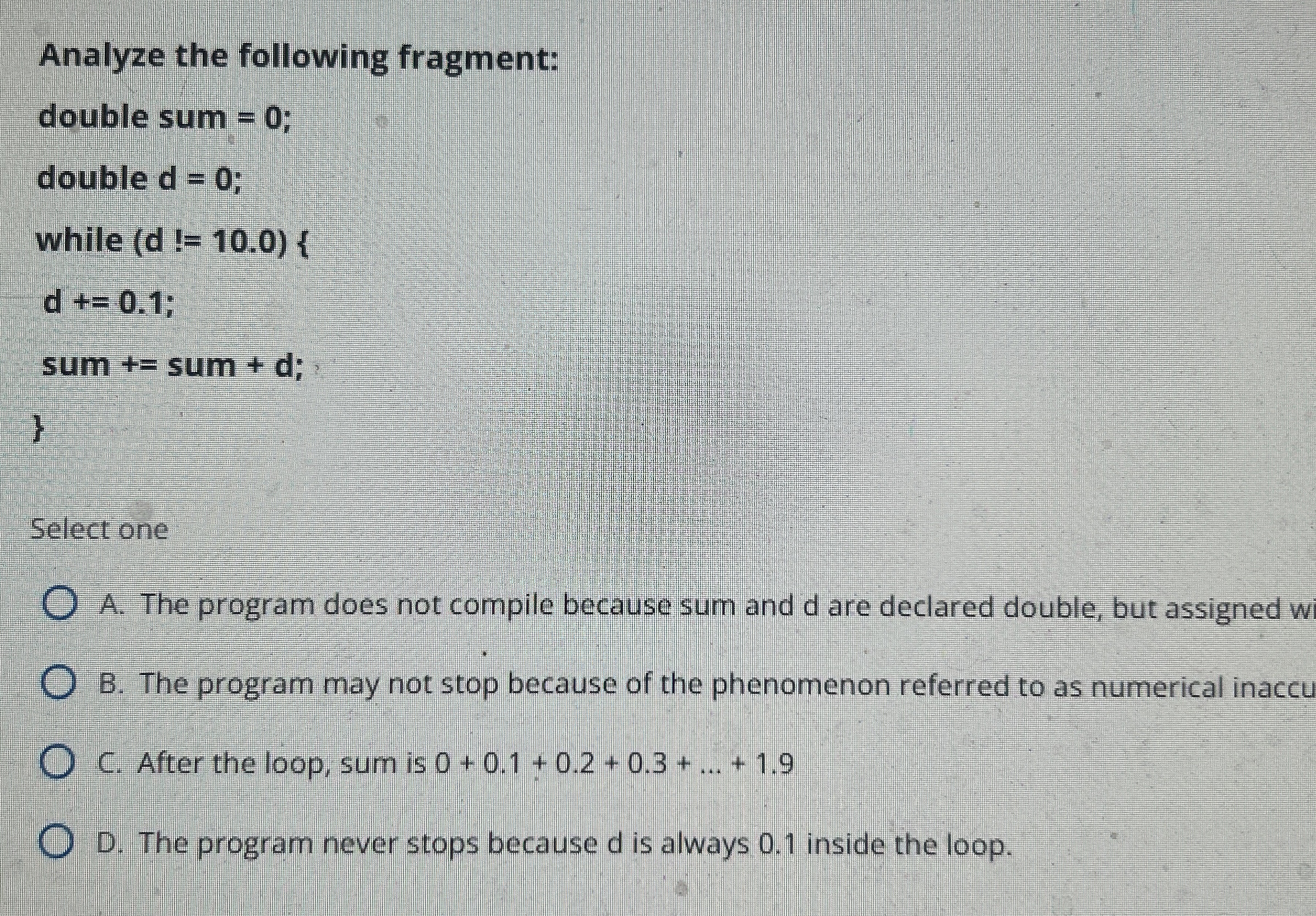 Analyze the following fragment: ) ( 1 0 . 0 } d +