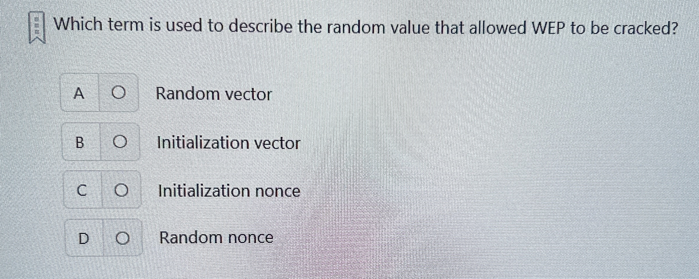 Which term is used to describe the random value