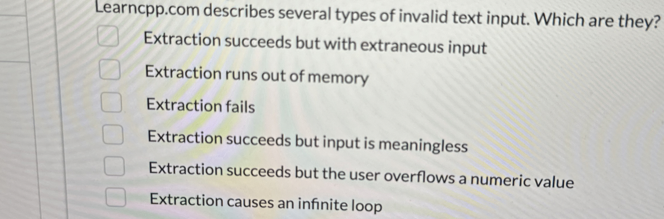 Learncpp.com describes several types of invalid