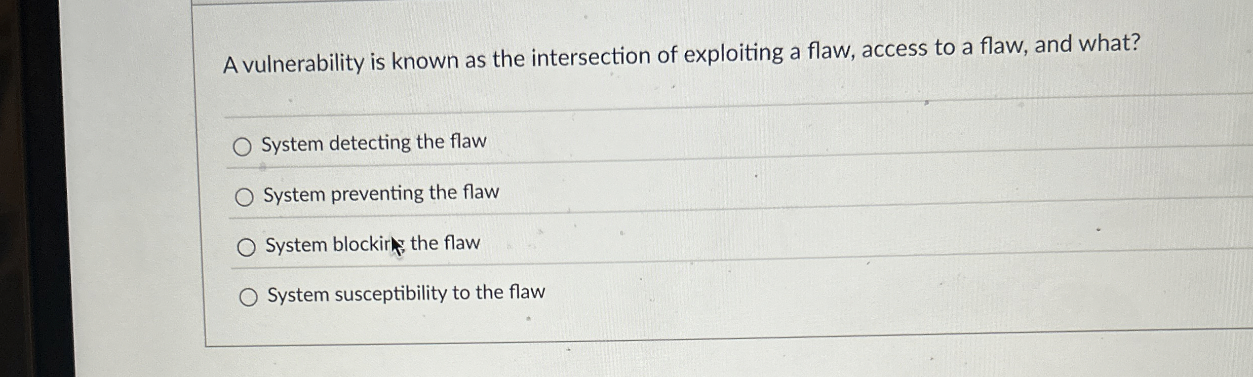 A vulnerability is known as the intersection of