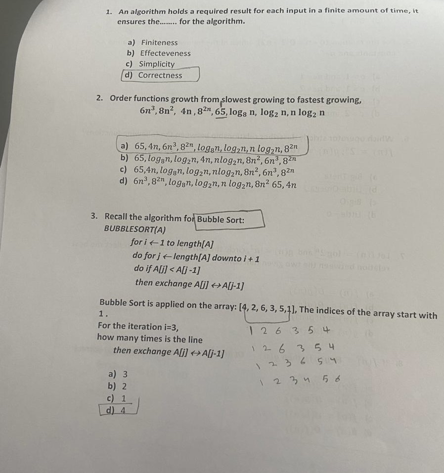 An algorithm holds a required result for each