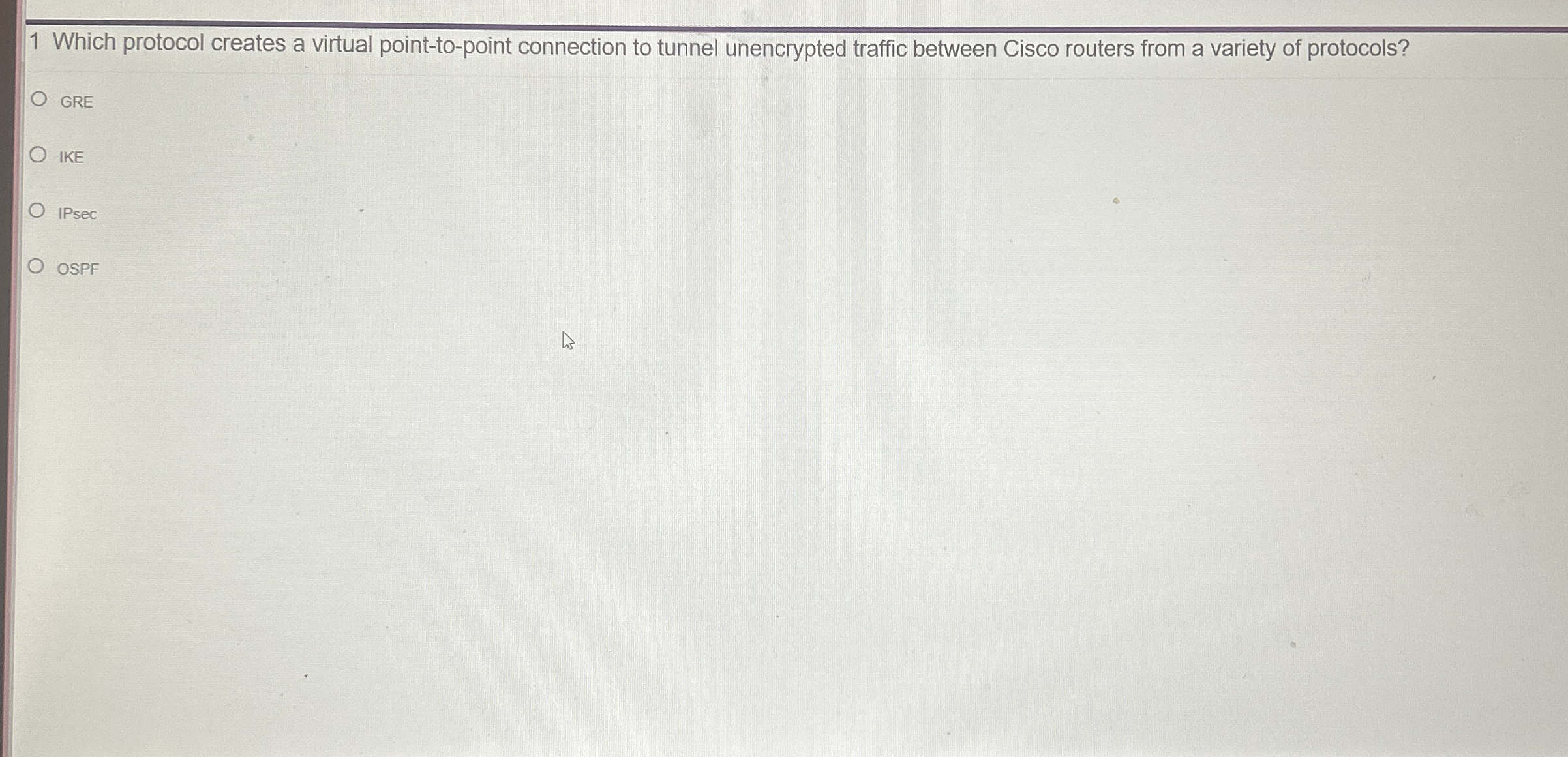 1 Which protocol creates a virtual point - to -