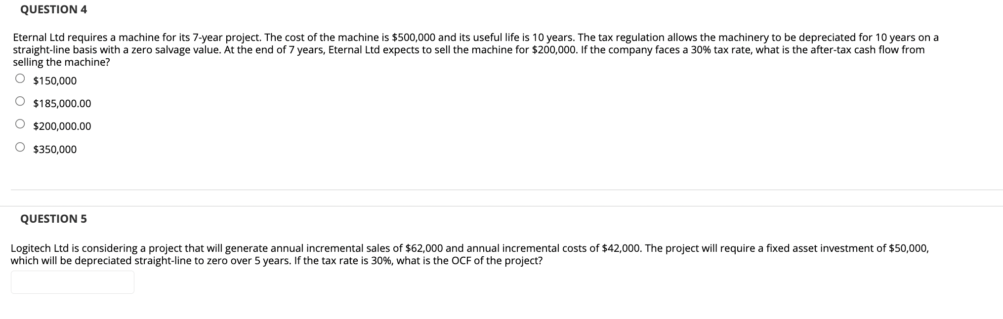 QUESTION 1 Cost incurred for a project's