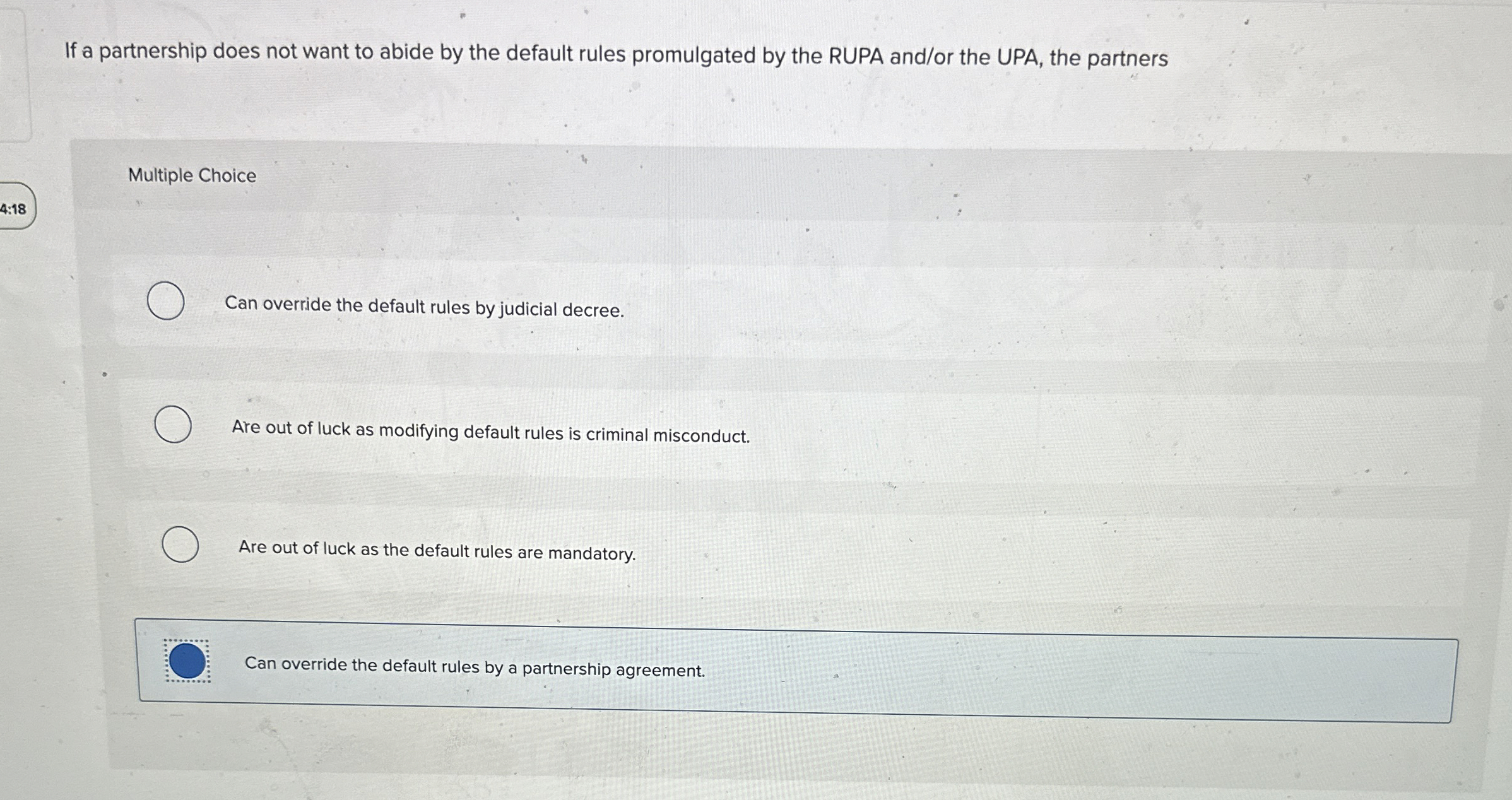 If a partnership does not want to abide by the