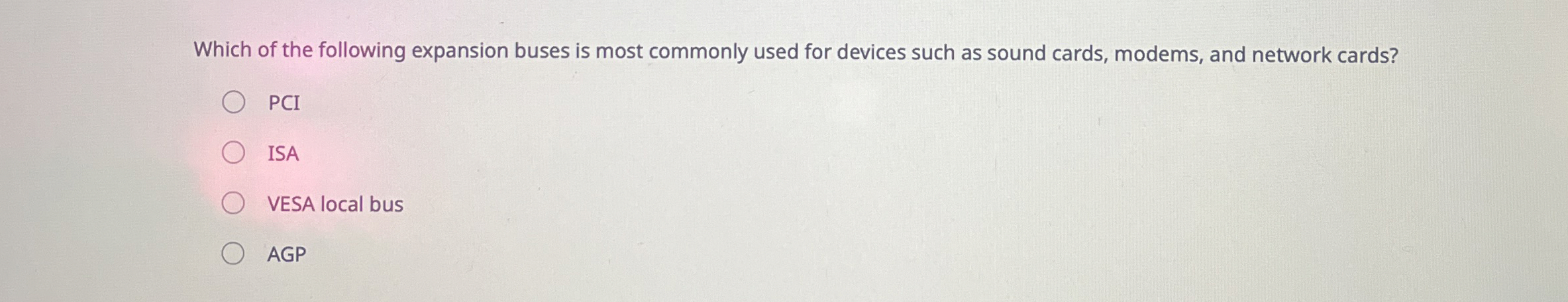 Which of the following expansion buses is most