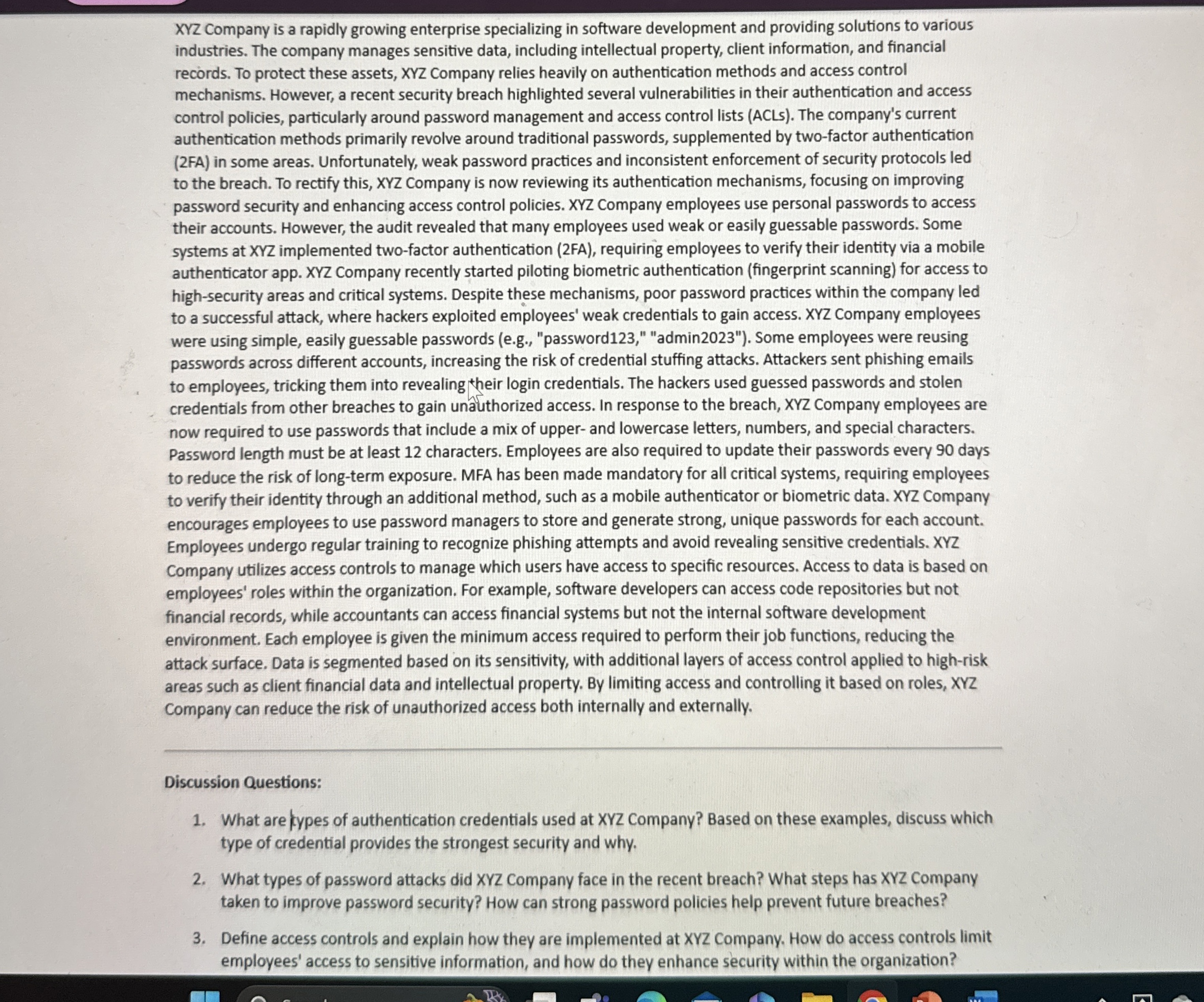 XYZ Company is a rapidly growing enterprise