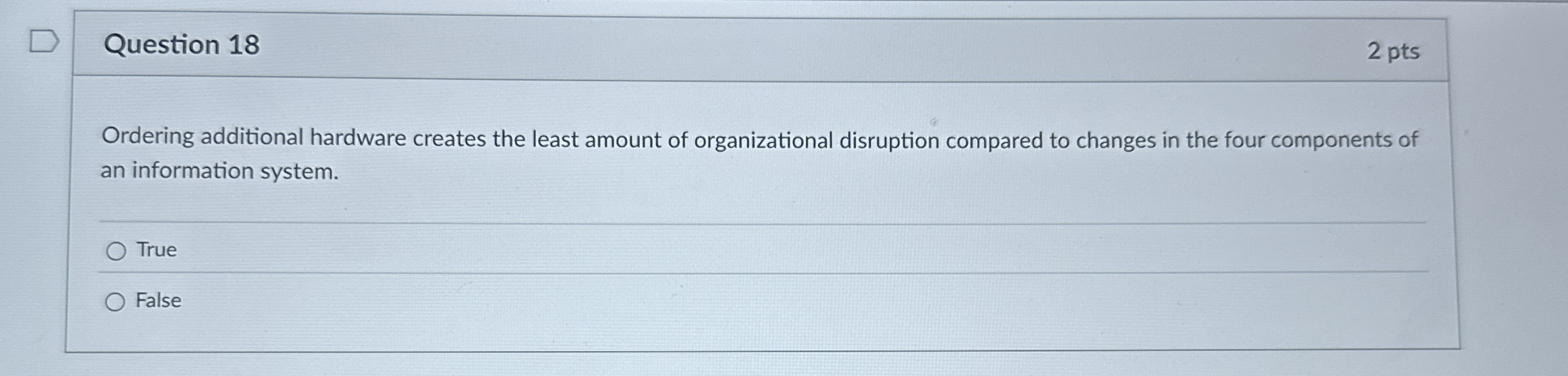 Question 1 8 Ordering additional hardware creates