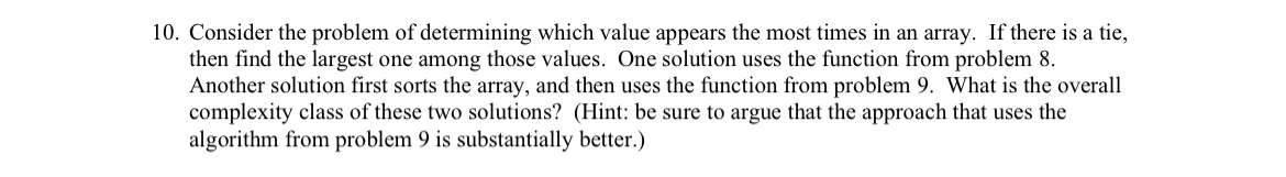 Consider the problem of determining which value