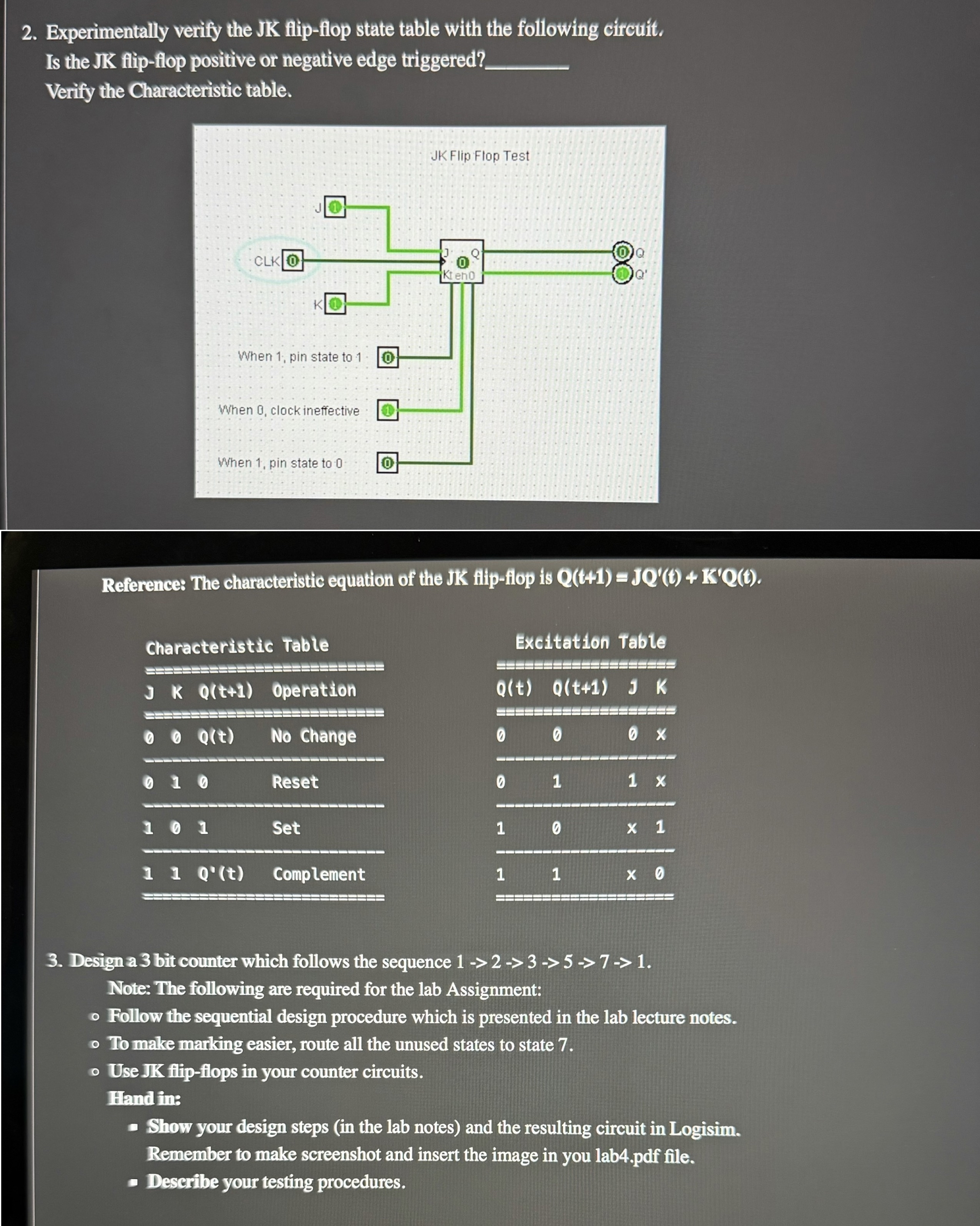 Reference: The characteristic equation of the JK