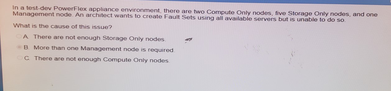 In a test - dev PowerFlex appliance environment,