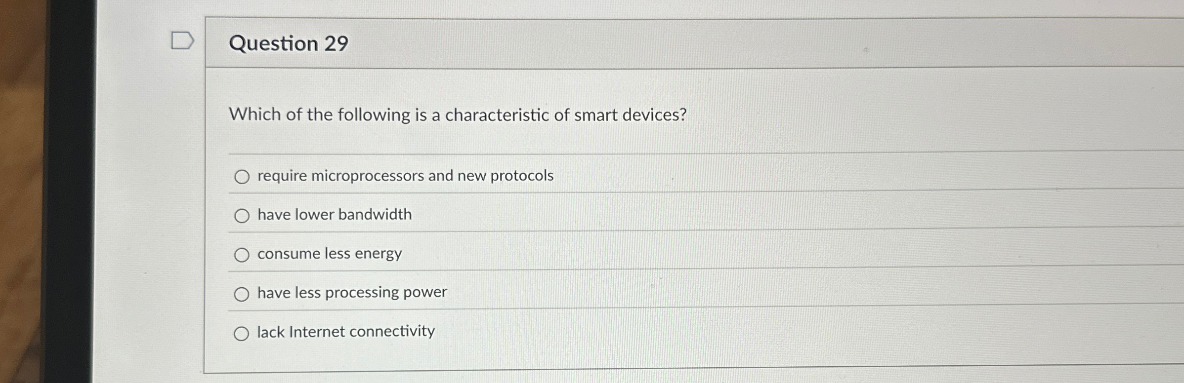 Question 2 9 Which of the following is a