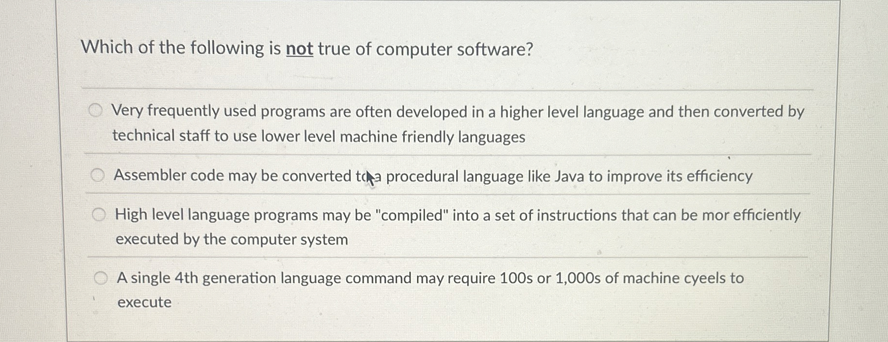 Which of the following is not true of computer