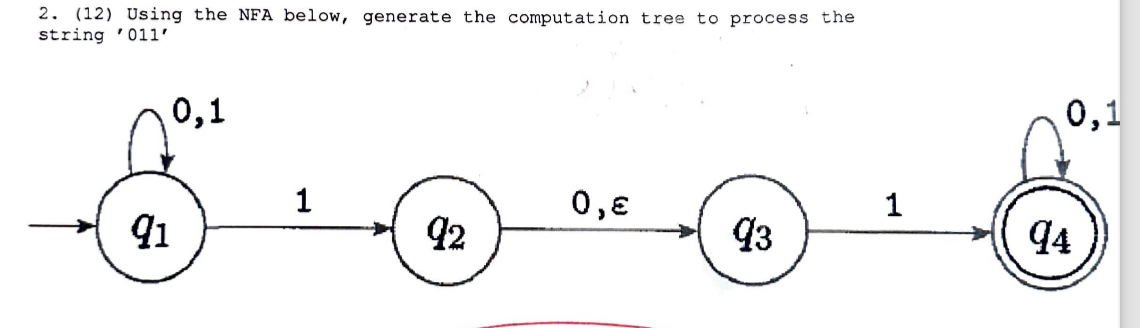 Using the NFA below, generate the