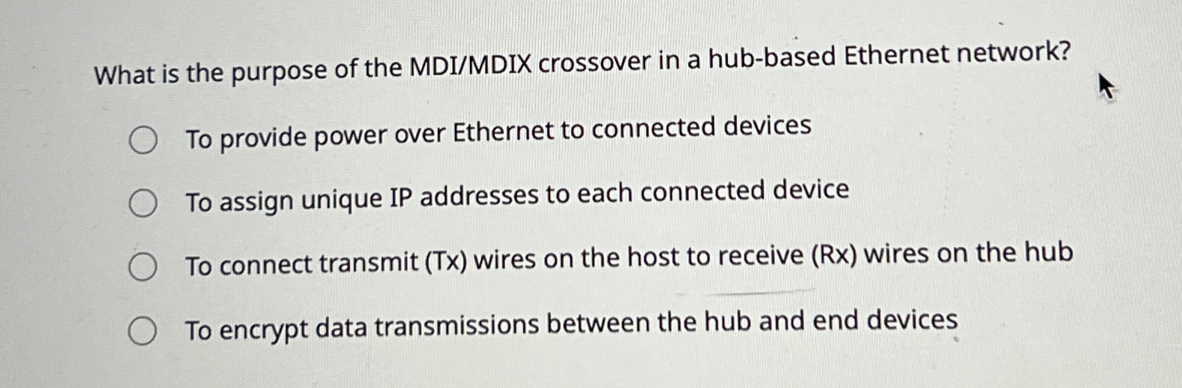 What is the purpose of the MDI / MDIX crossover