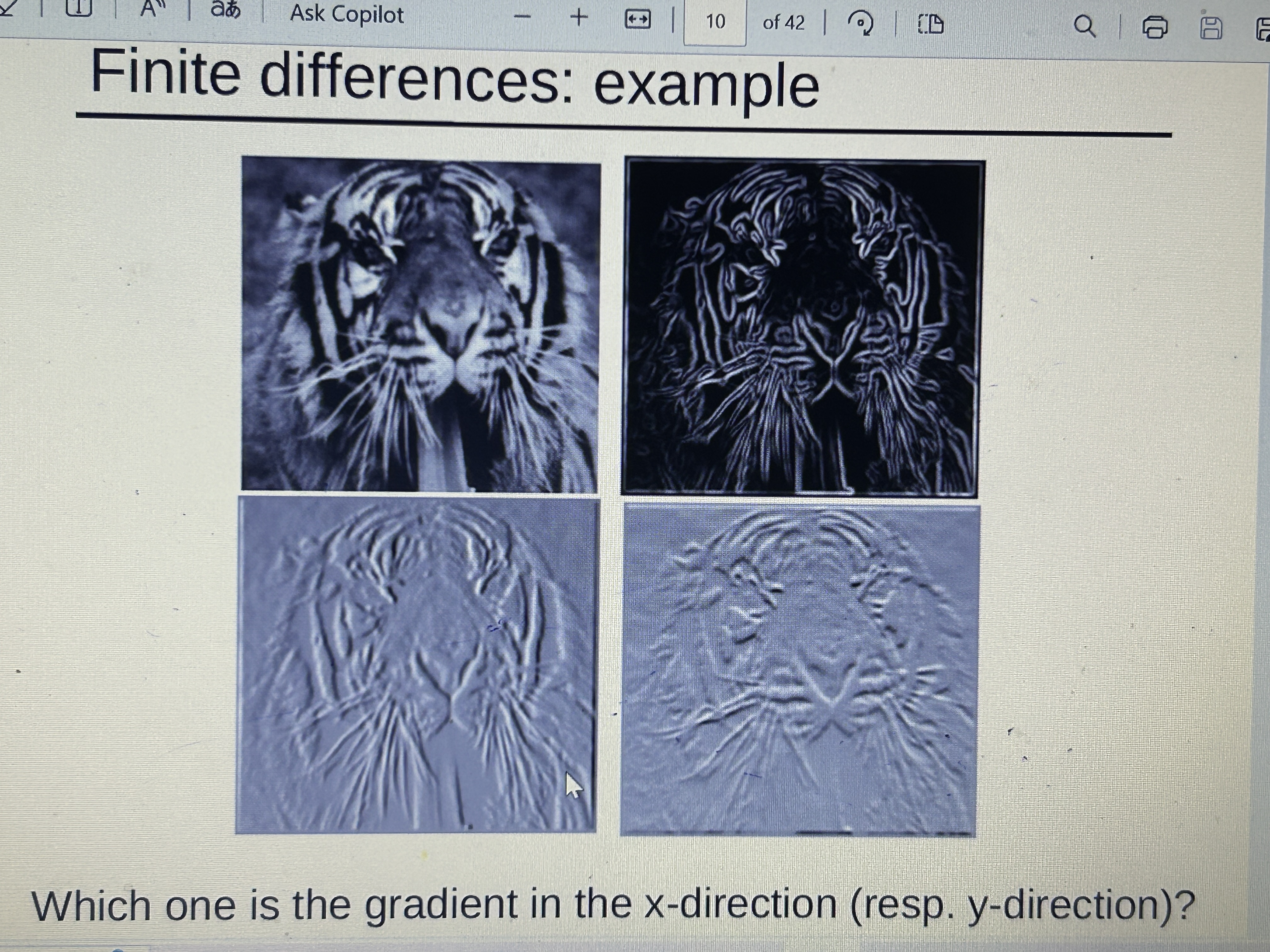 Finite differences: example Which one is the