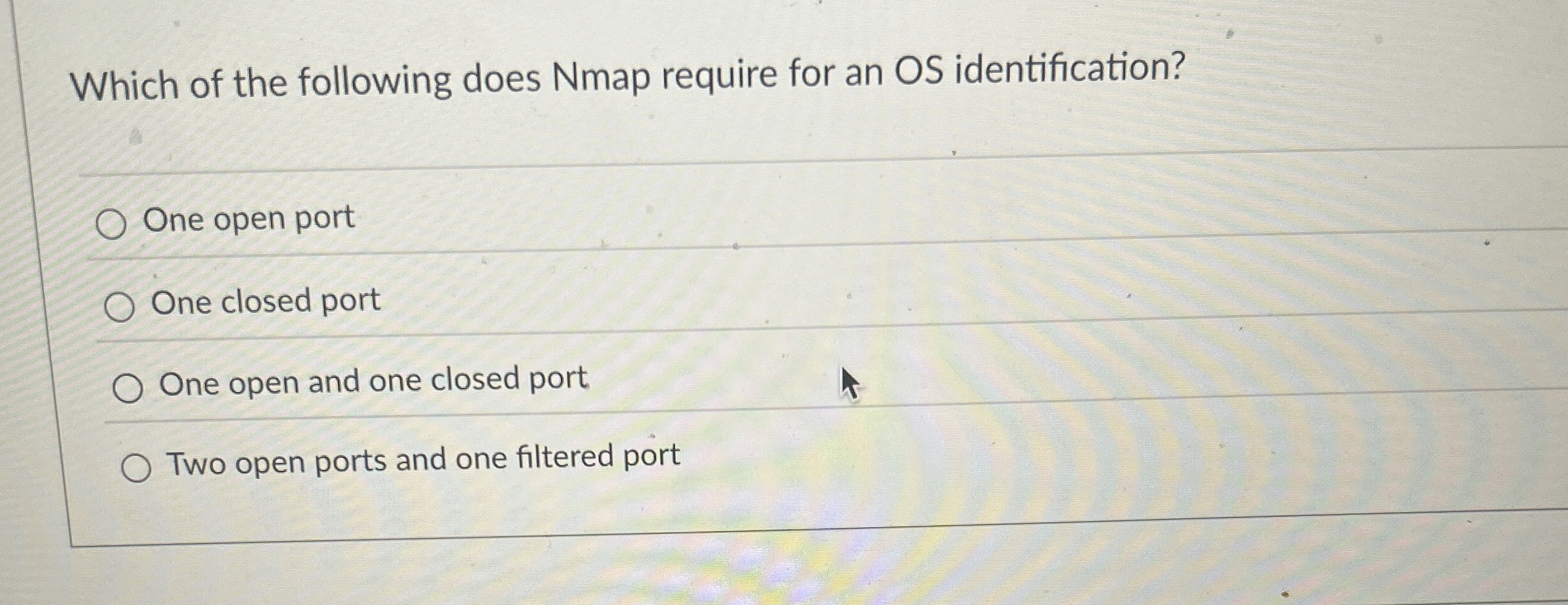 Which of the following does Nmap require for an