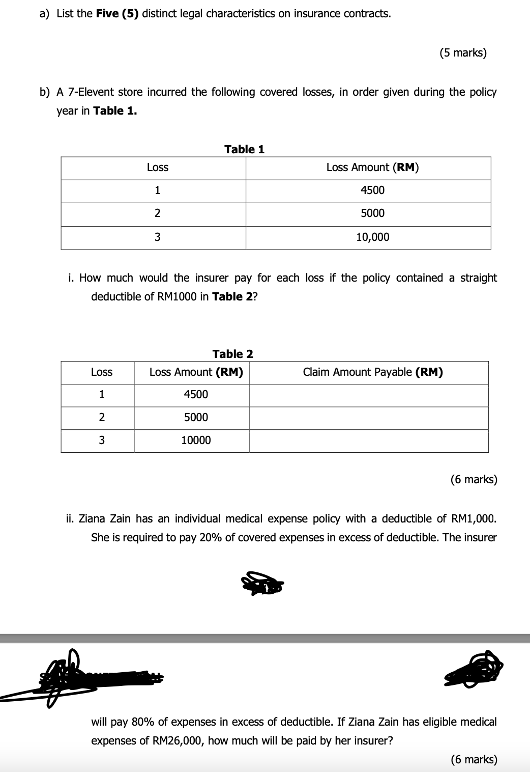 answer all questions with explanation a) List the