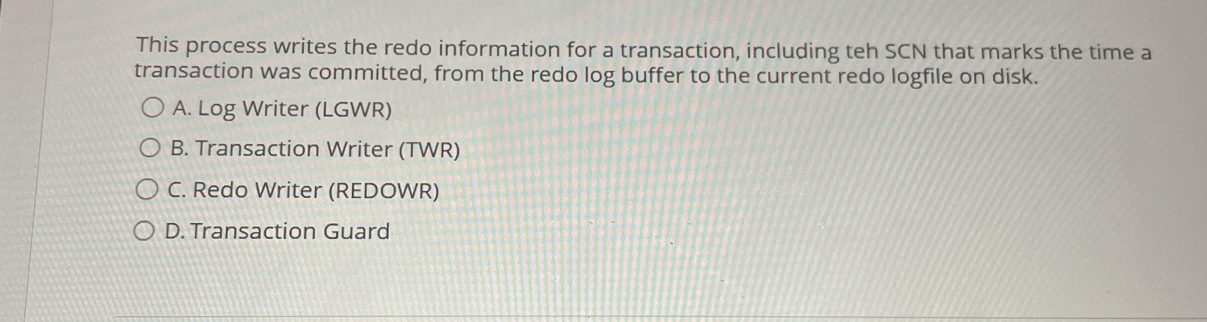 This process writes the redo information for a