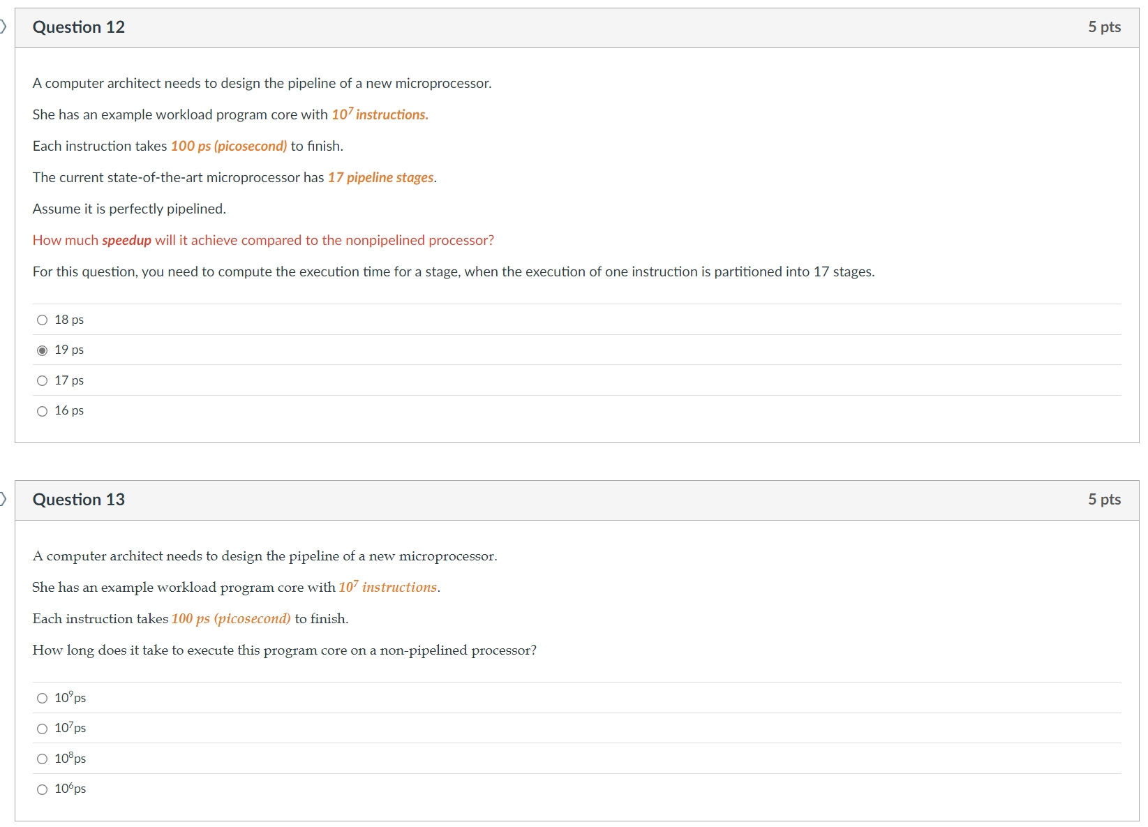 Question 1 A computer architect needs to design