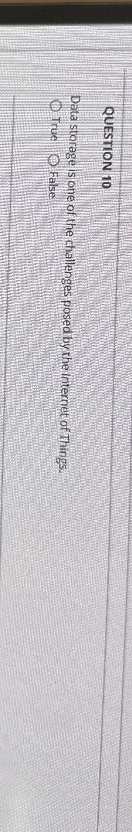 QUESTION 1 0 Data storage is one of the