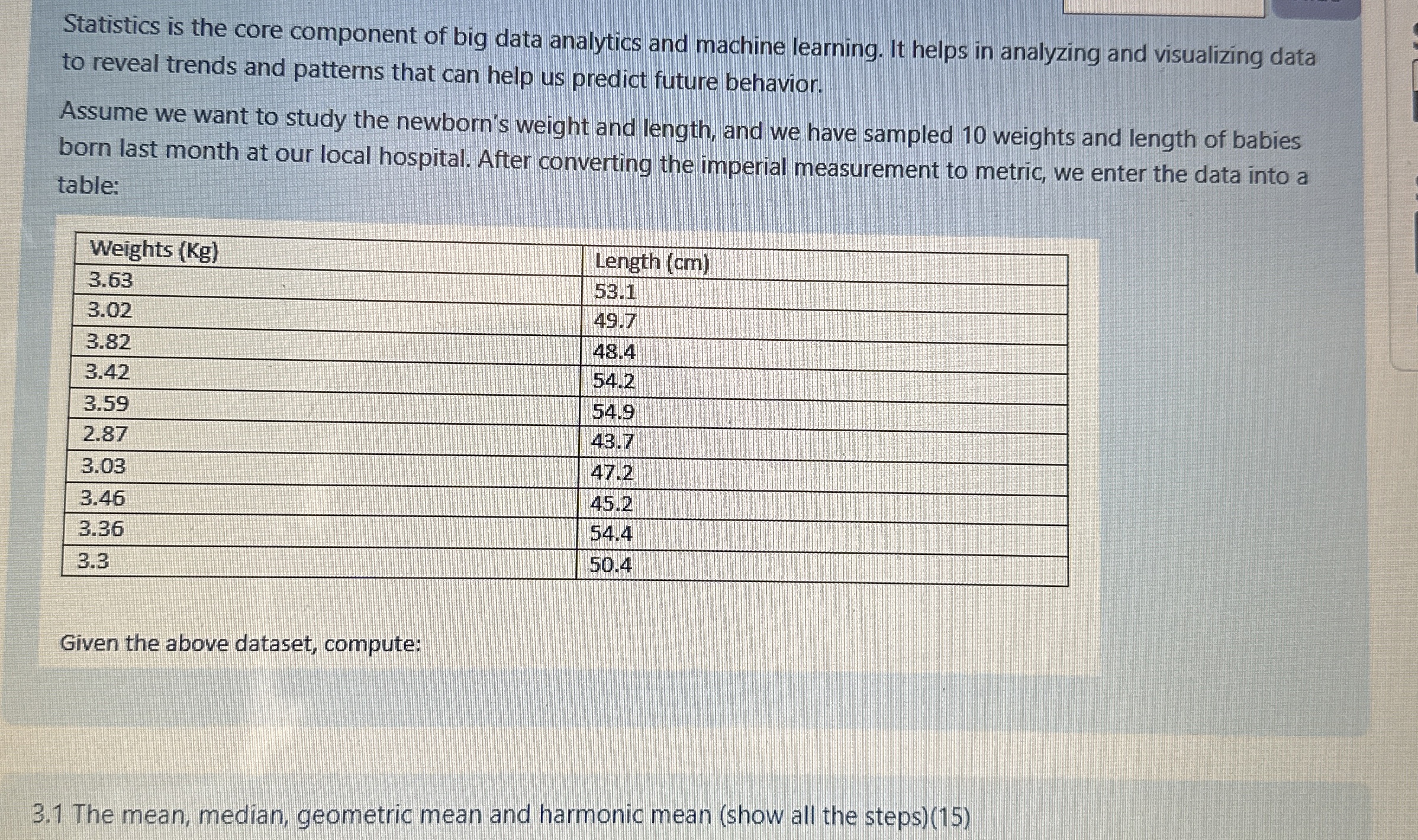 Statistics is the core component of big data