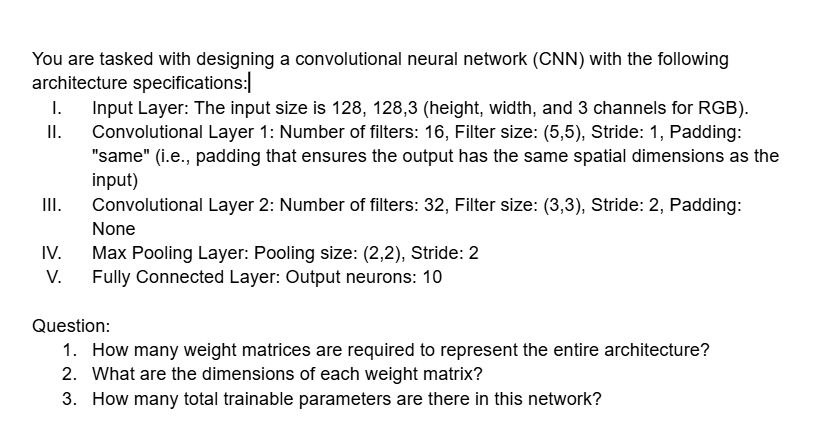 You are tasked with designing a convolutional