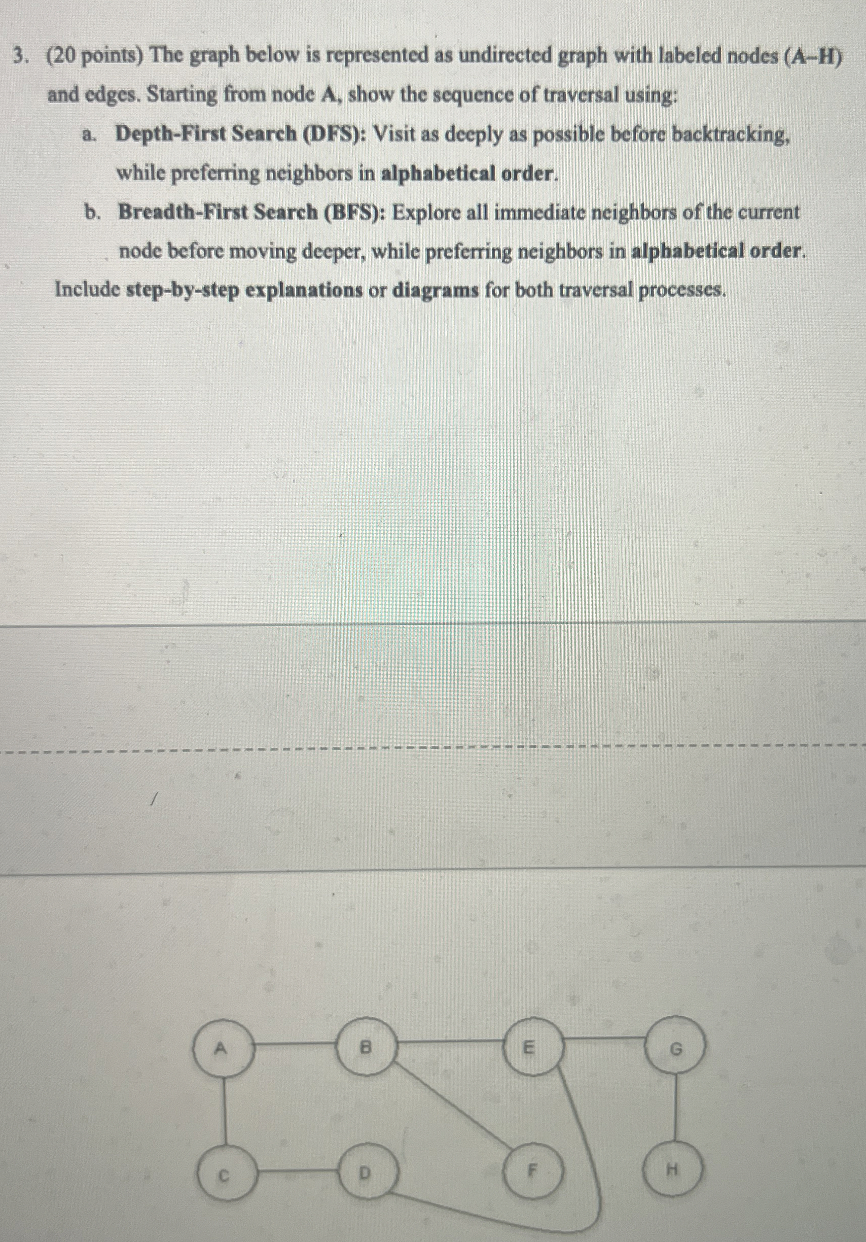 ( 2 0 points ) The graph below is represented as