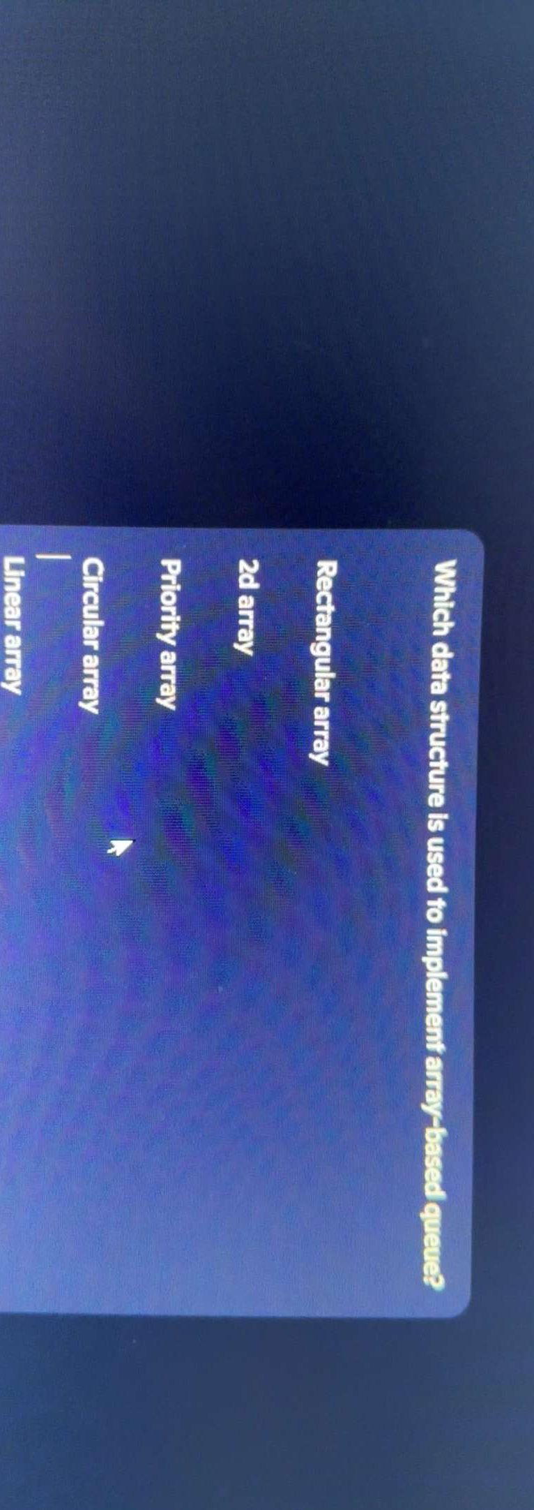 Which data structure is used to implement array -