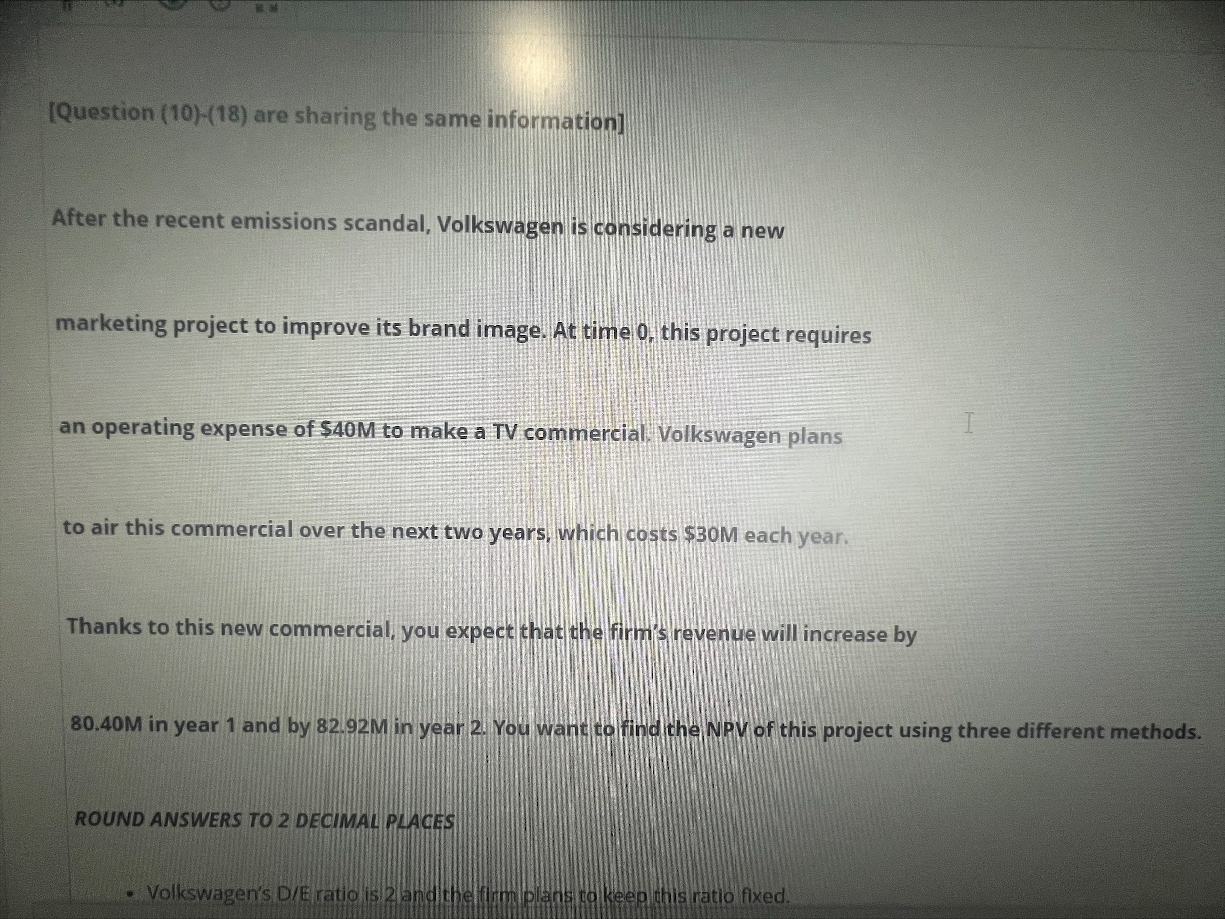 (Question (10)-(18) are sharing the same