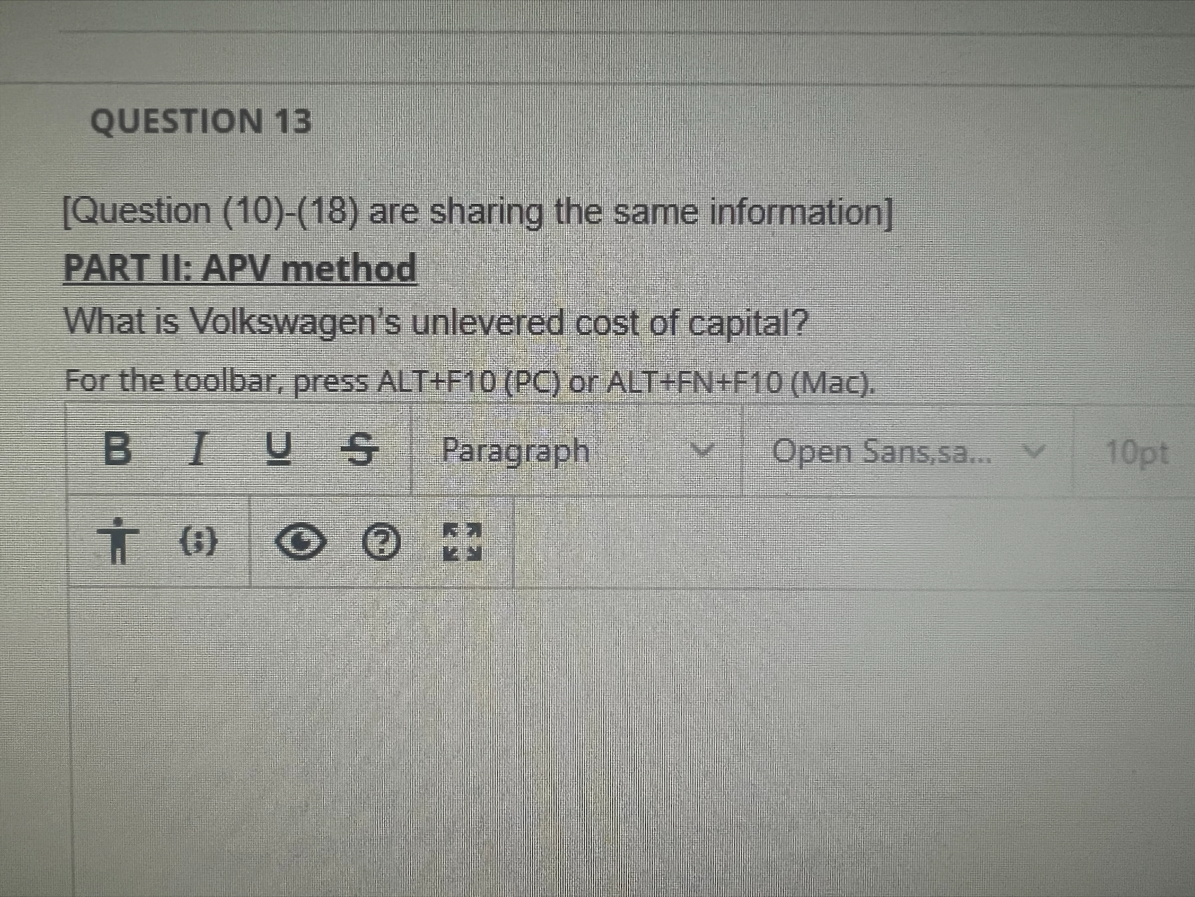 (Question (10)-(18) are sharing the same