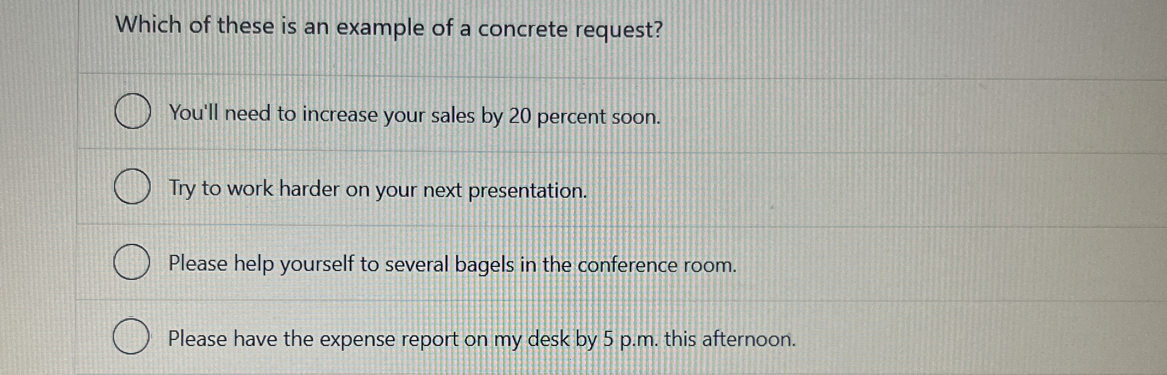 Which of these is an example of a concrete