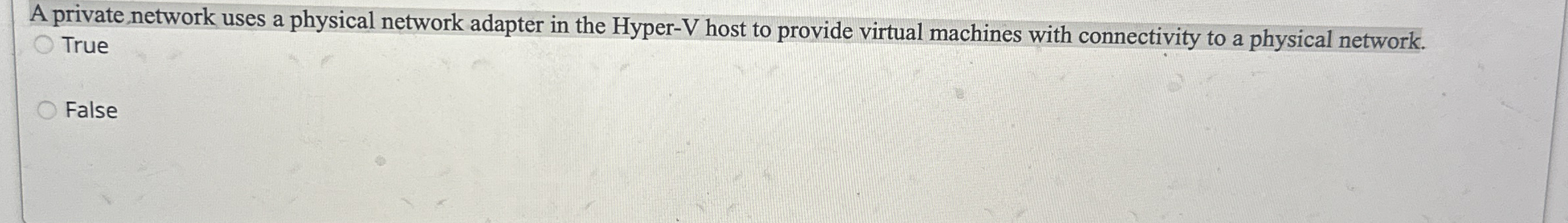 A private, network uses a physical network