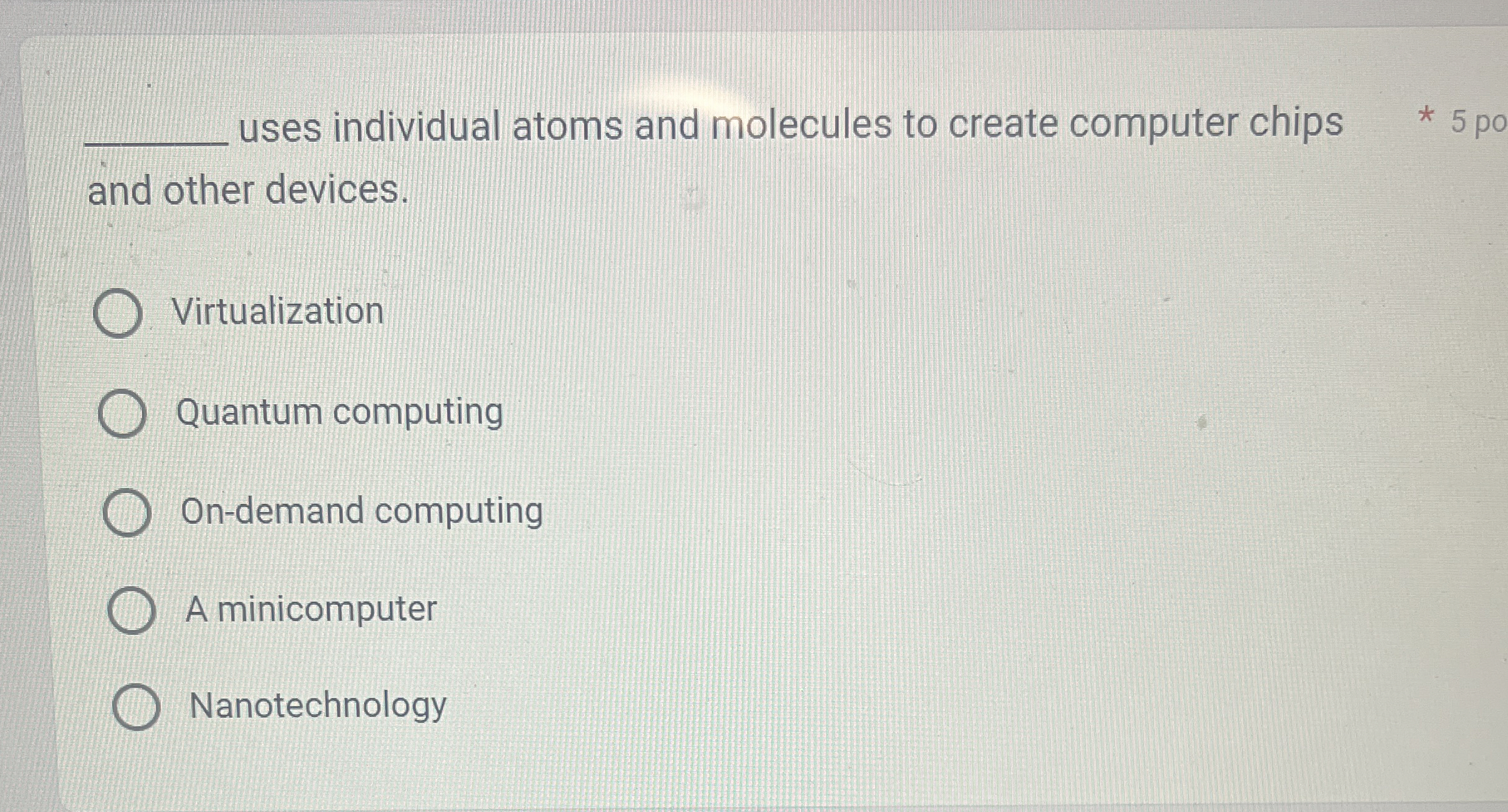 uses individual atoms and molecules to create