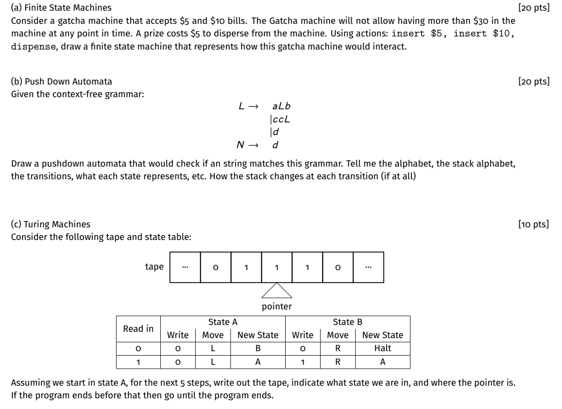 Finite State Machines and Turing Machines (