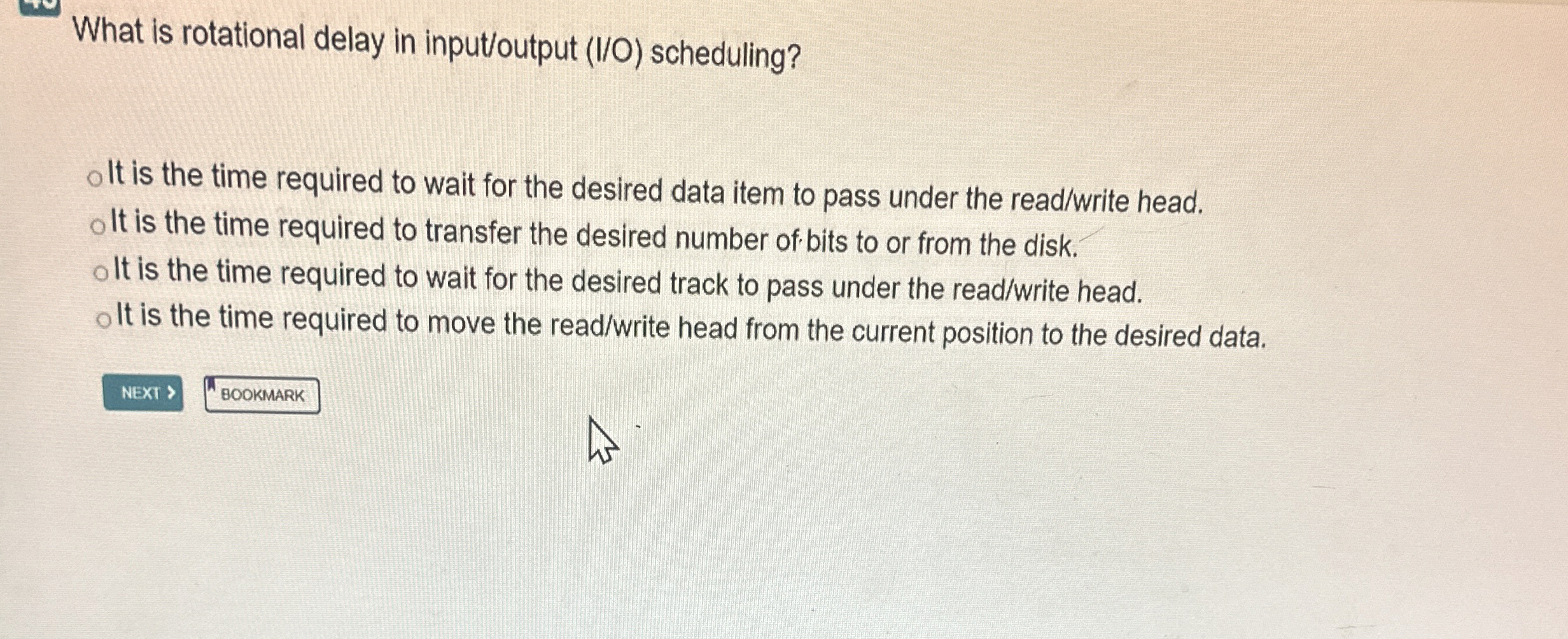 What is rotational delay in input / output ( I /