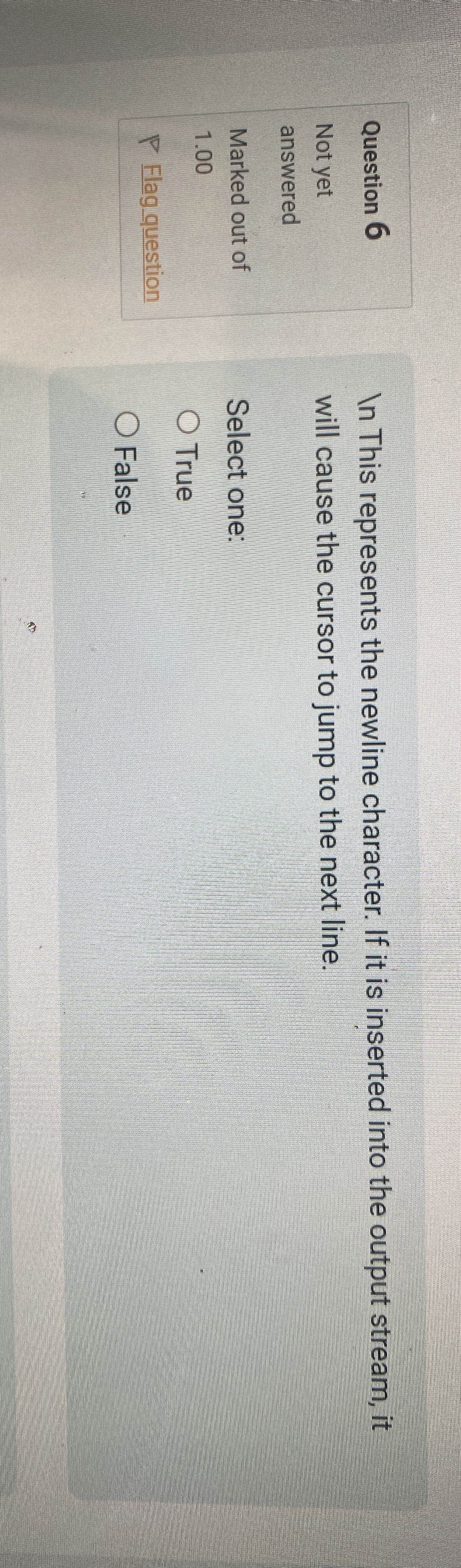 In This represents the newline character. If it