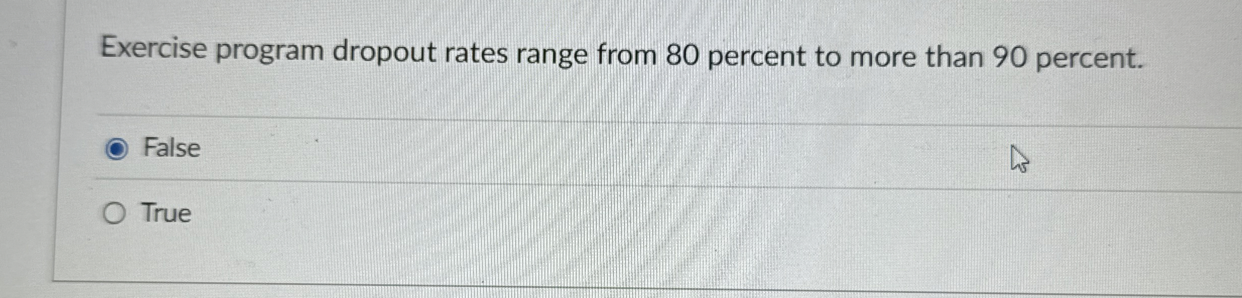 Exercise program dropout rates range from 8 0