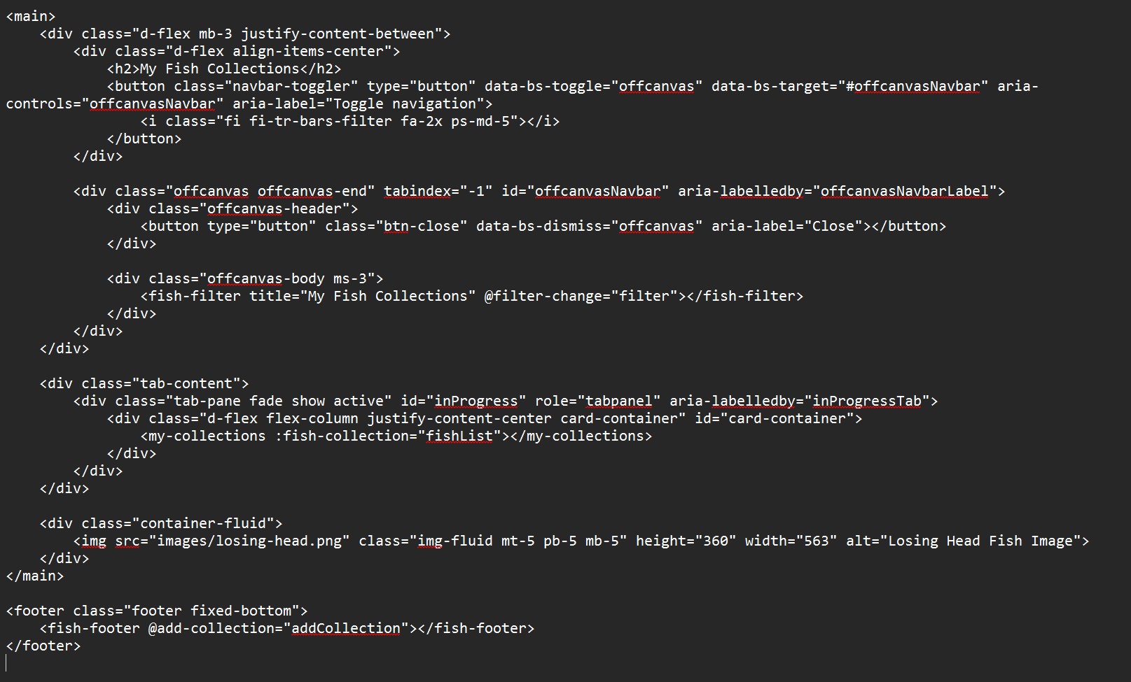 n your my - collections.html page, there's a list