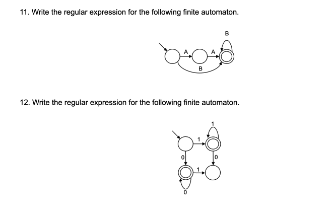 1 1 . Write the regular expression for the