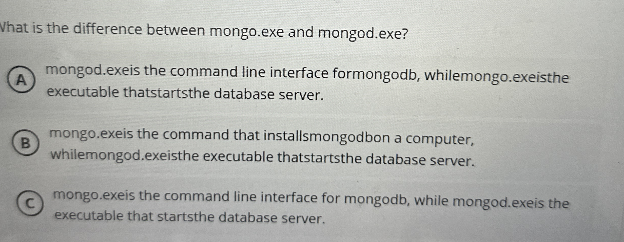 What is the difference between mongo.exe and