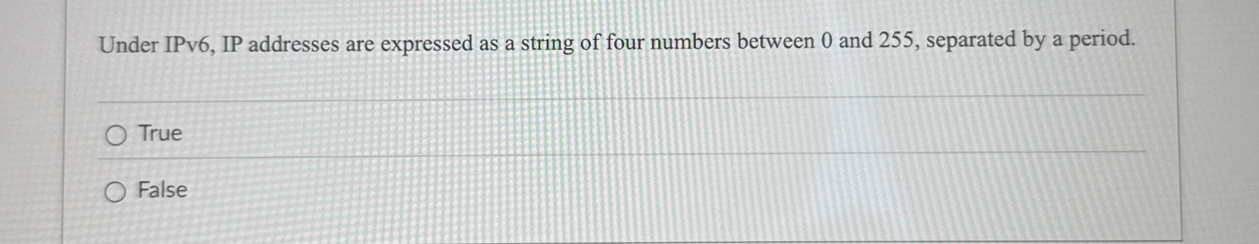 Under IPv 6 , IP addresses are expressed as a