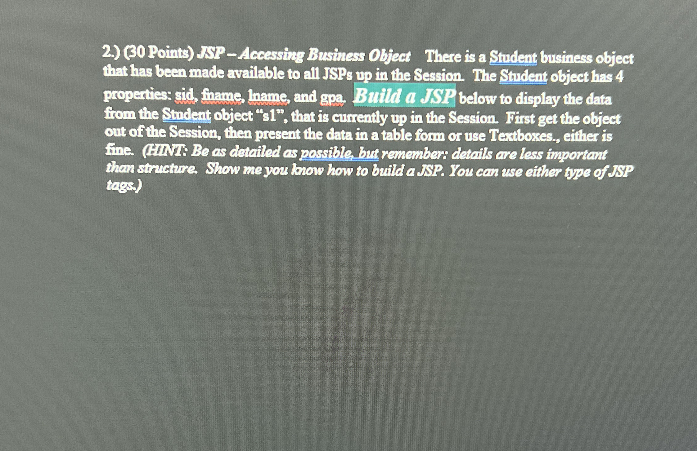 2 . ) Points ) JYP - Accessing Business Object