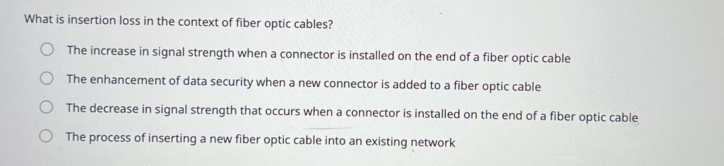 What is insertion loss in the context of fiber