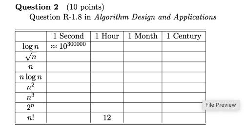 Question R - 1 . 8 in Algorithm Design and