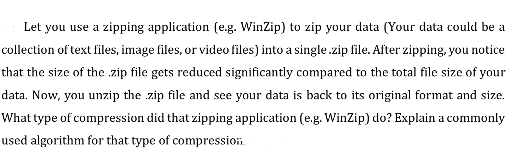 Let you use a zipping application ( e . g .